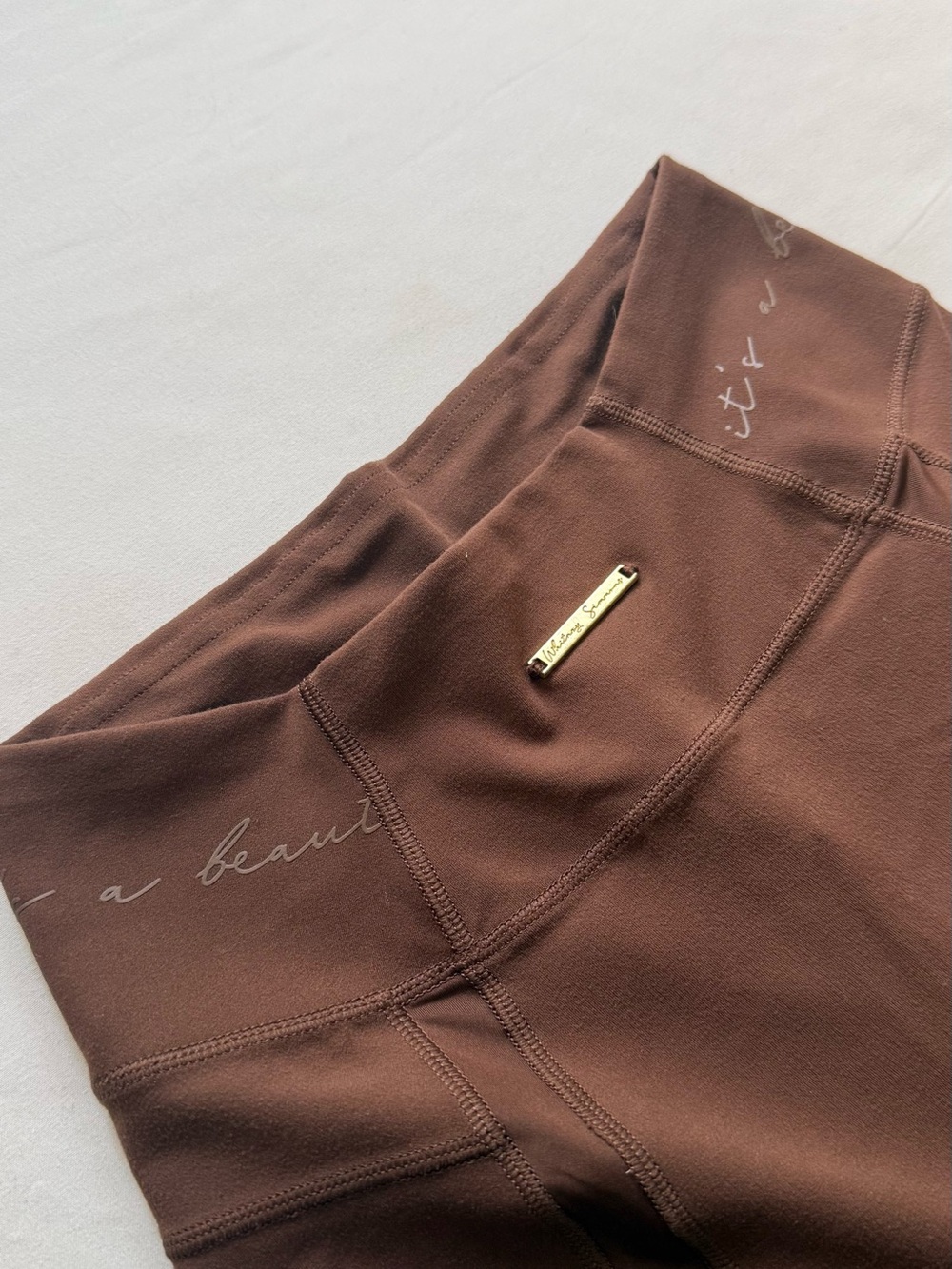 Whitney Simmons Gymshark High-Waist Bike Shorts in Brown - Picture 3 of 6